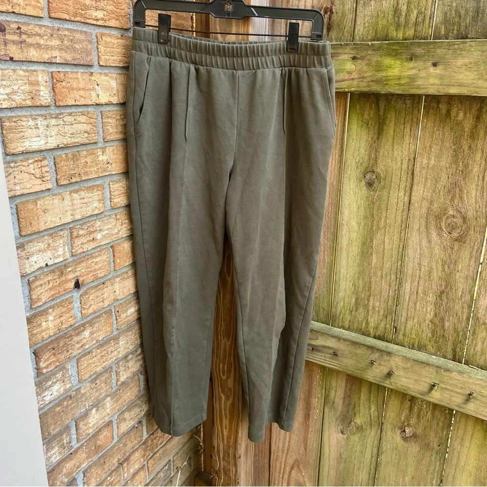 a new day Olive Front Pleat Tapered Leg Track Pants